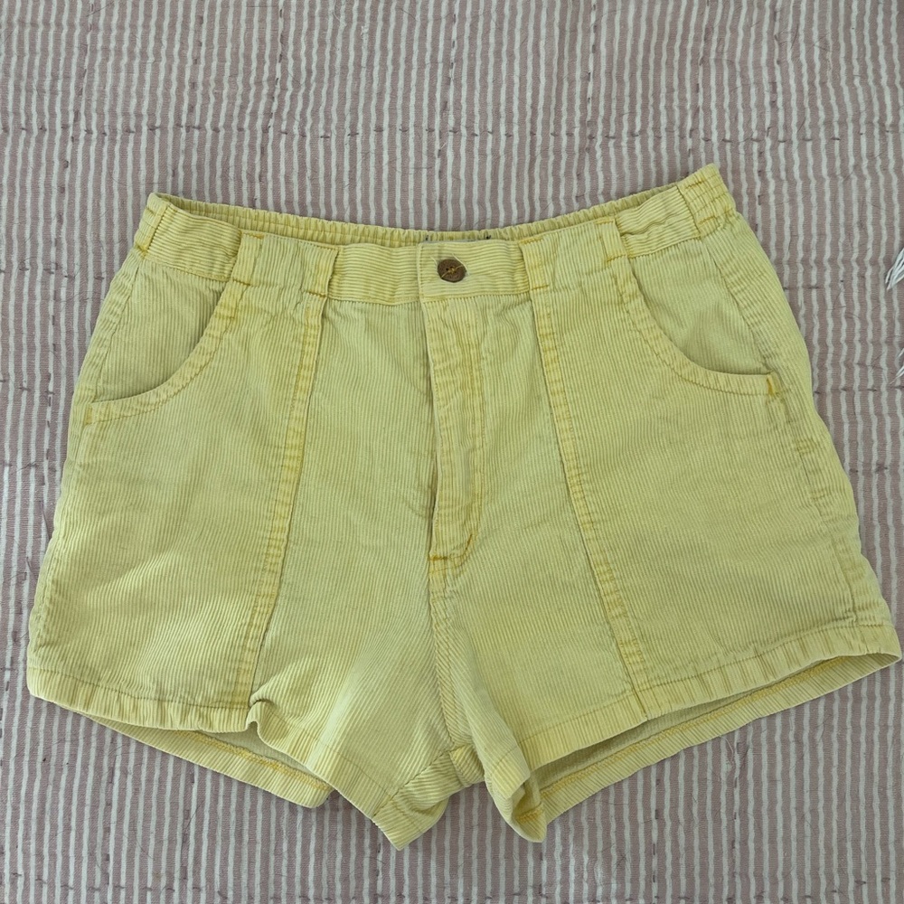 Yellow Corduroy Shorts